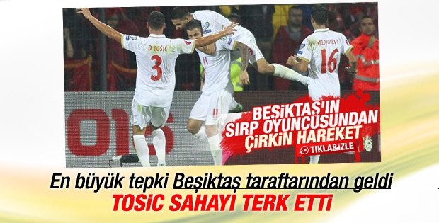 Beşiktaş taraftarından Tosic’e bayraklı protesto